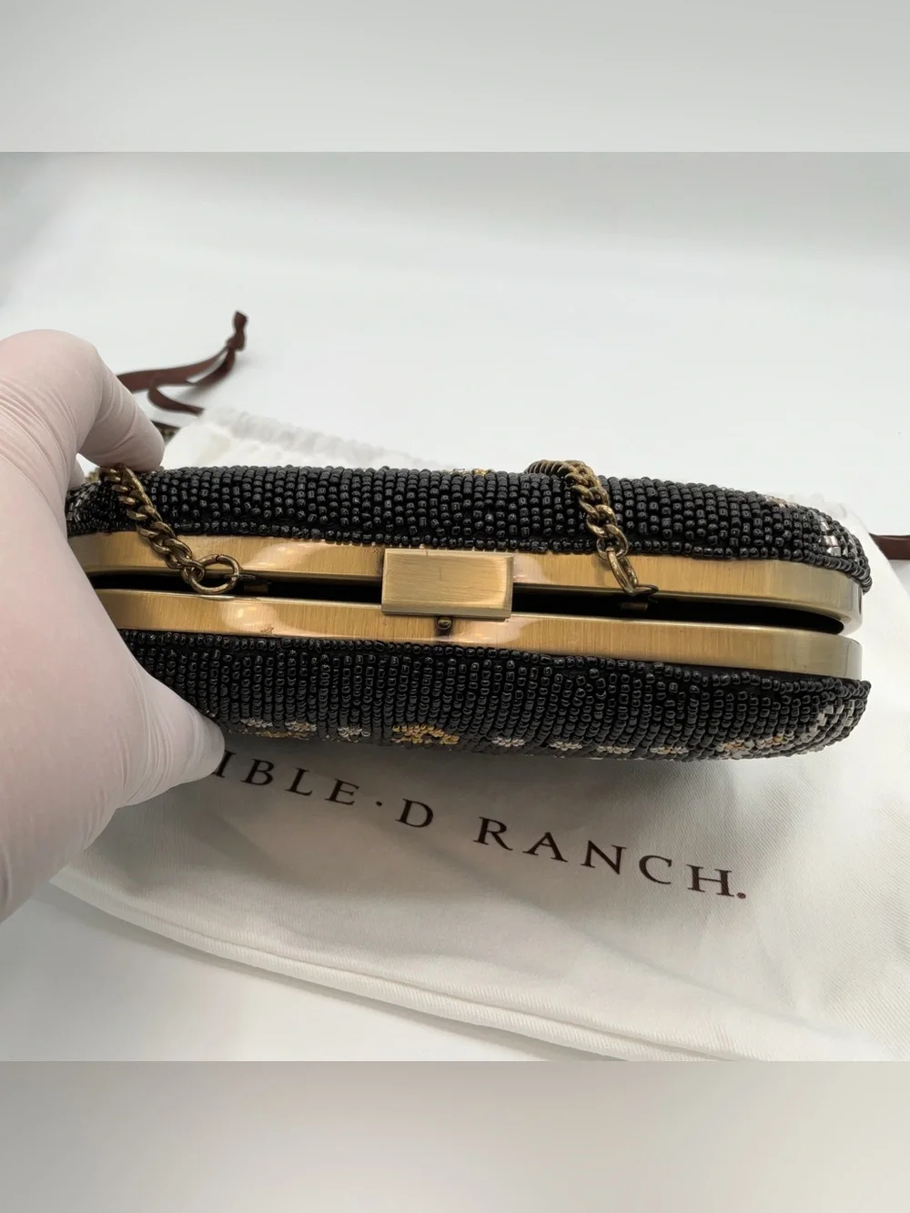 LE Double D Ranch - Road Runner Beaded Luxury Clutch w/Chain Strap - BRAND NEW